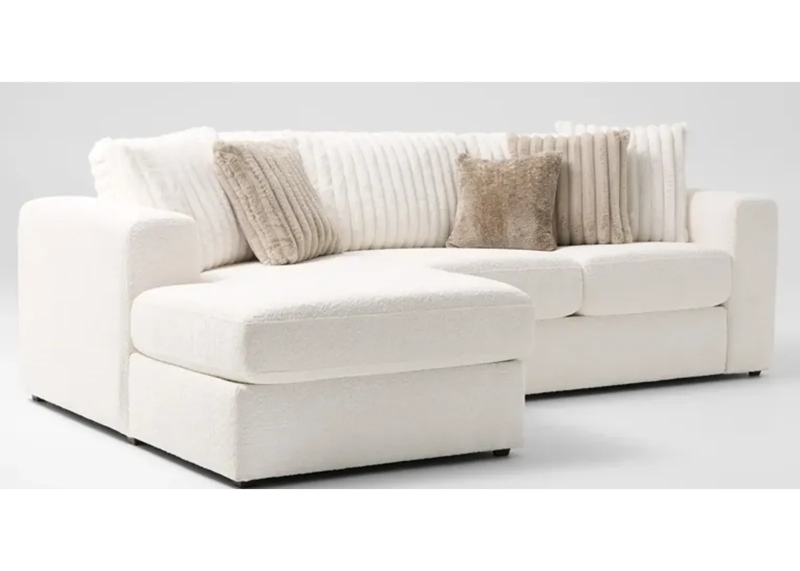 Nori 2-Piece Sectional with Left-Facing Chaise - White