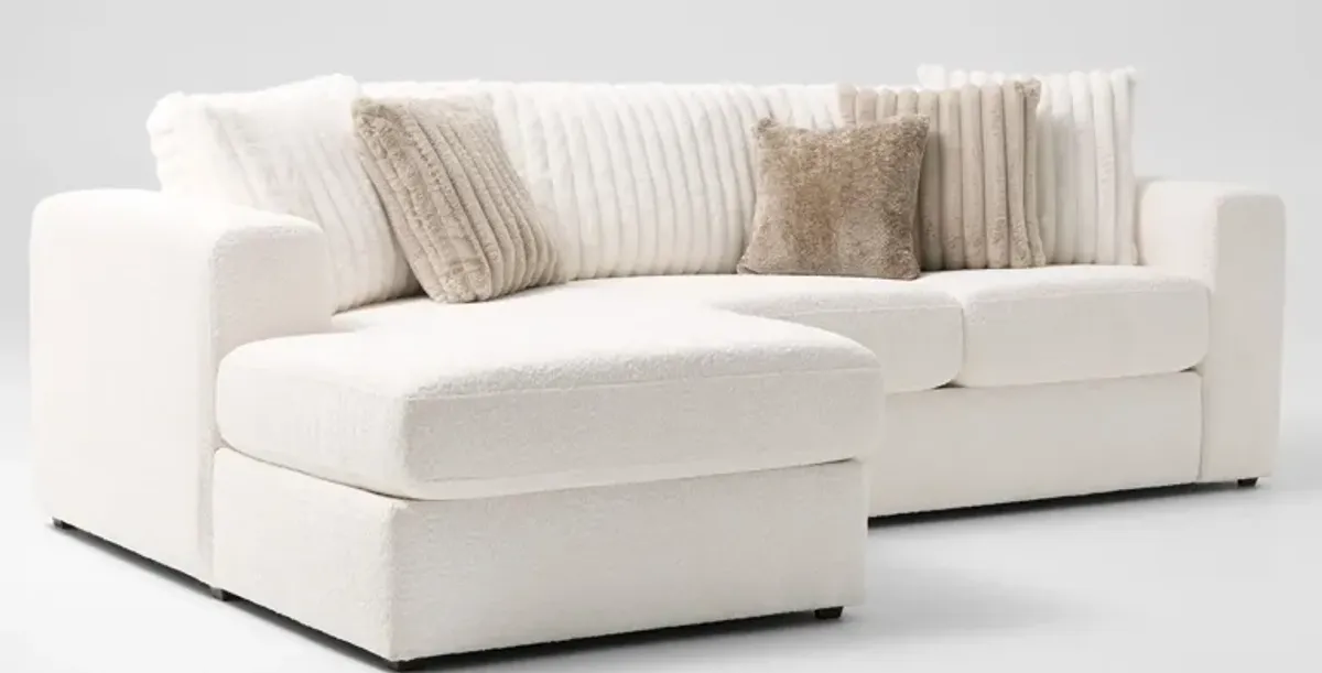 Nori 2-Piece Sectional with Left-Facing Chaise - White