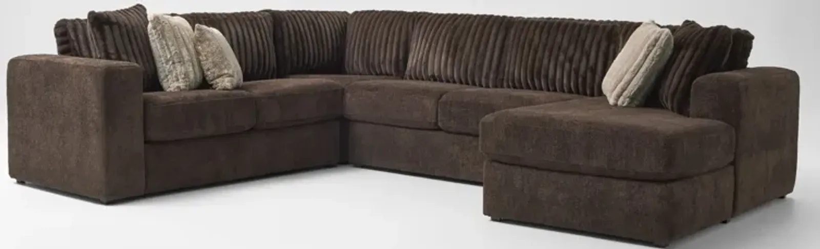 Nori 4-Piece Sectional with Right-Facing Chaise - Espresso