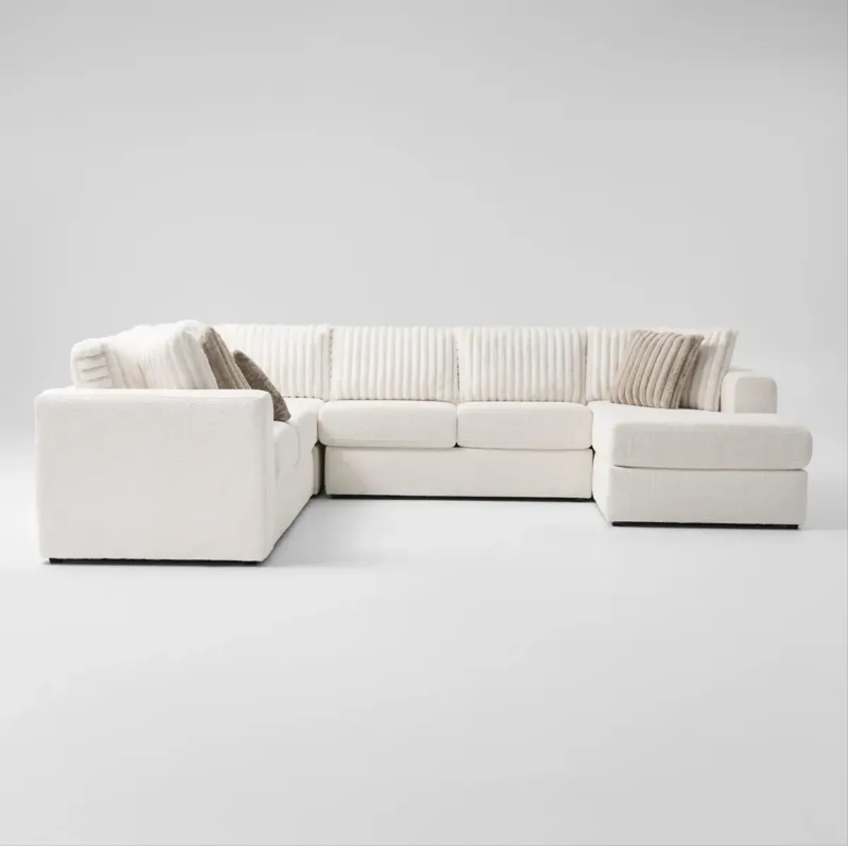 Nori 4-Piece Sectional with Right-Facing Chaise - White