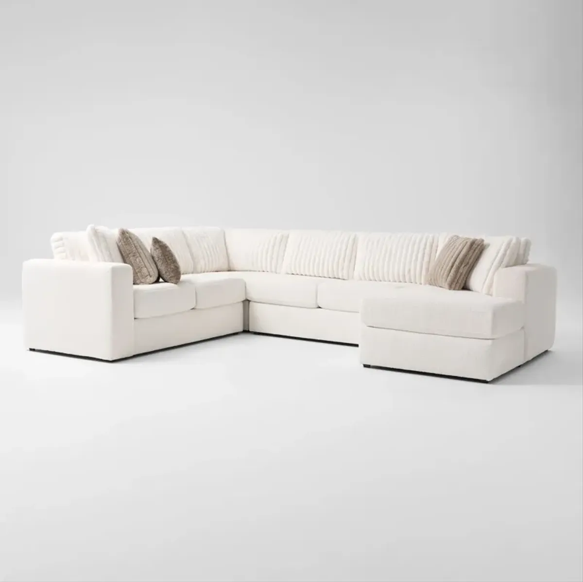 Nori 4-Piece Sectional with Right-Facing Chaise - White