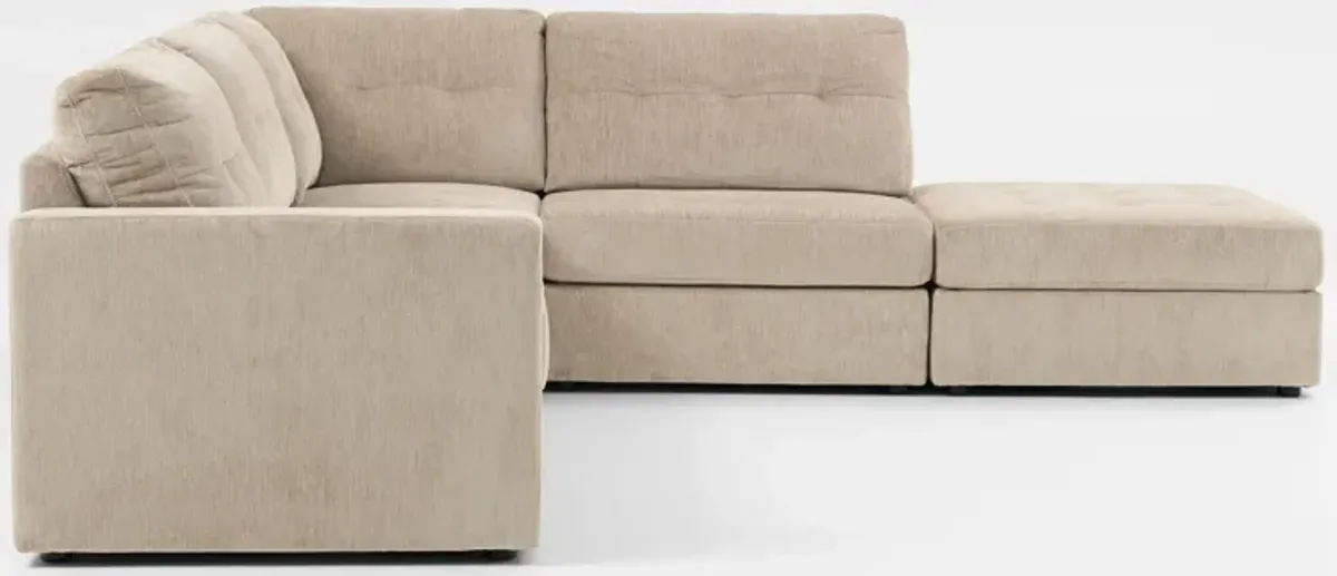 Martino 4-Piece Sectional and Ottoman - Sand