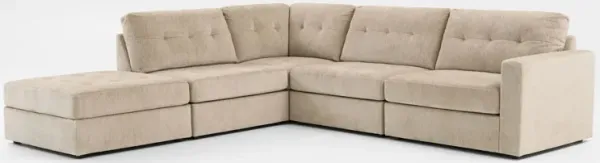 Martino 4-Piece Sectional and Ottoman - Sand