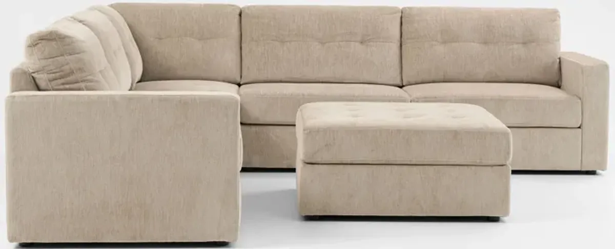 Martino 5-Piece Sectional and Ottoman - Sand