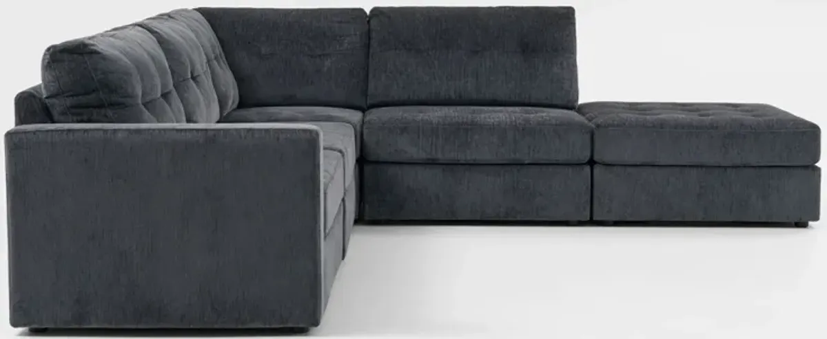 Martino 4-Piece Sectional and Ottoman - Midnight