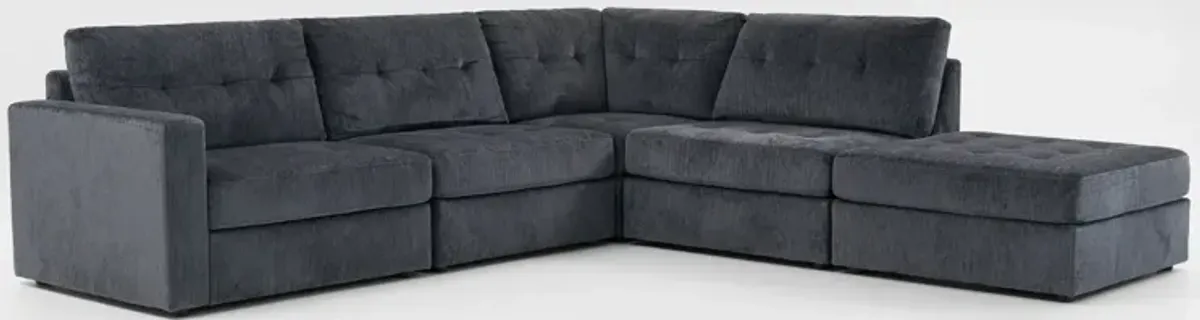 Martino 4-Piece Sectional and Ottoman - Midnight