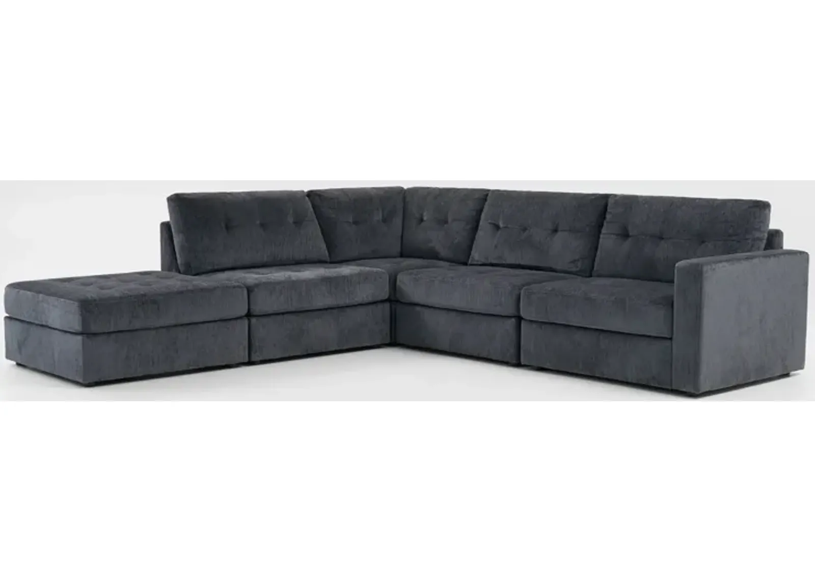 Martino 4-Piece Sectional and Ottoman - Midnight