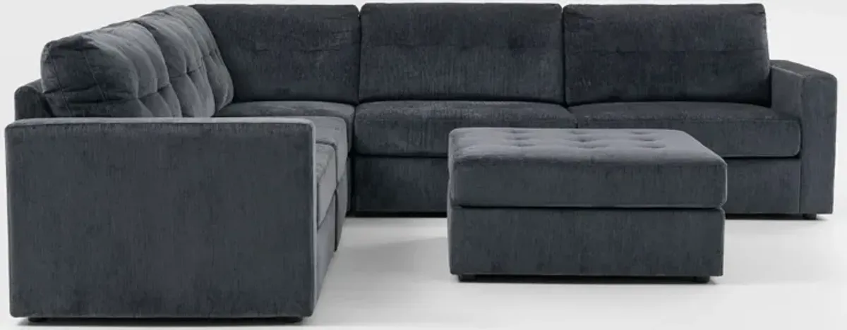 Martino 5-Piece Sectional and Ottoman - Midnight