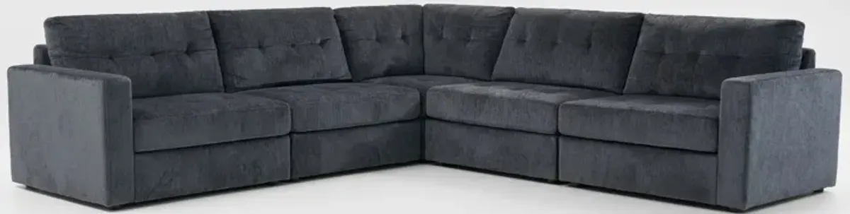 Martino 5-Piece Sectional and Ottoman - Midnight