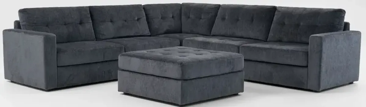 Martino 5-Piece Sectional and Ottoman - Midnight