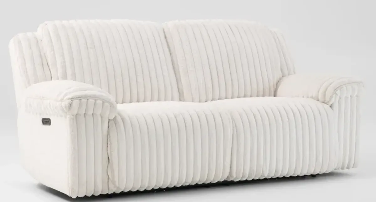 Rafi Dual-Power Reclining Sofa - White