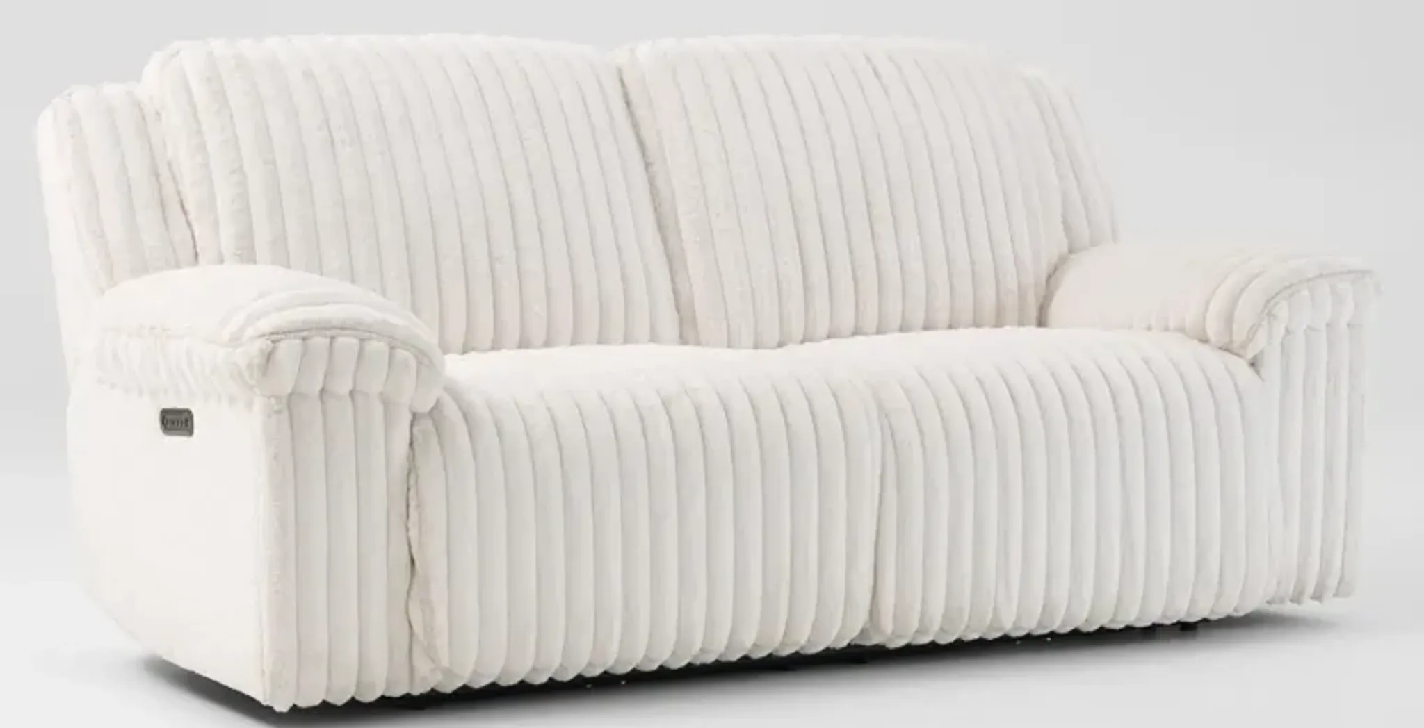 Rafi Dual-Power Reclining Sofa and Loveseat Set - White | Furniture.com