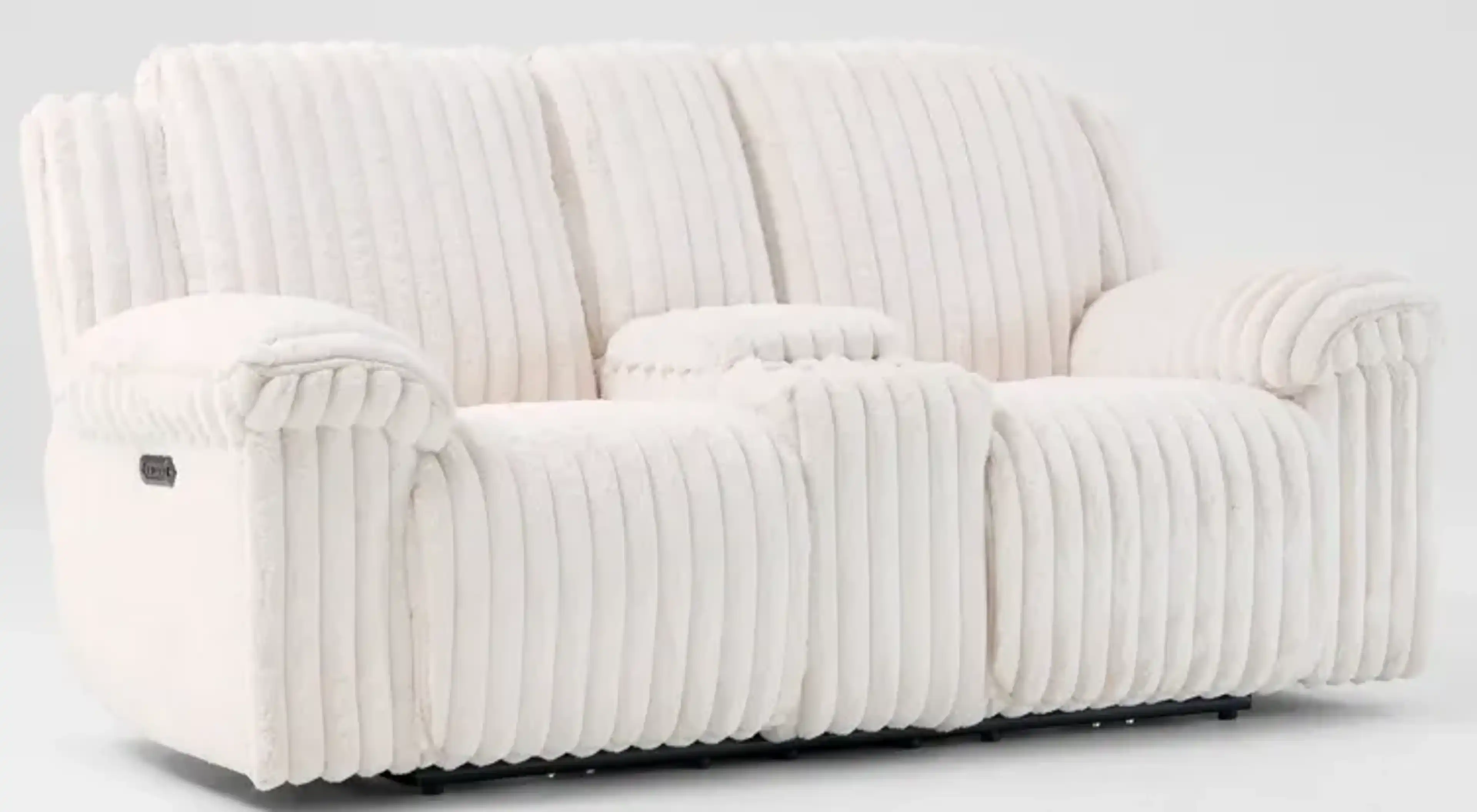 Rafi Dual-Power Reclining Sofa and Loveseat Set - White | Furniture.com