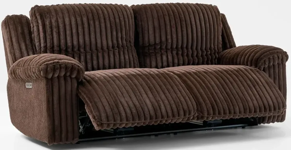 Rafi Dual-Power Reclining Sofa - Espresso