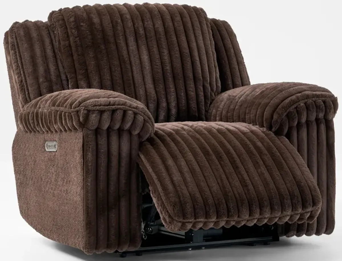 Rafi Dual-Power Reclining Sofa and Recliner Set - Espresso