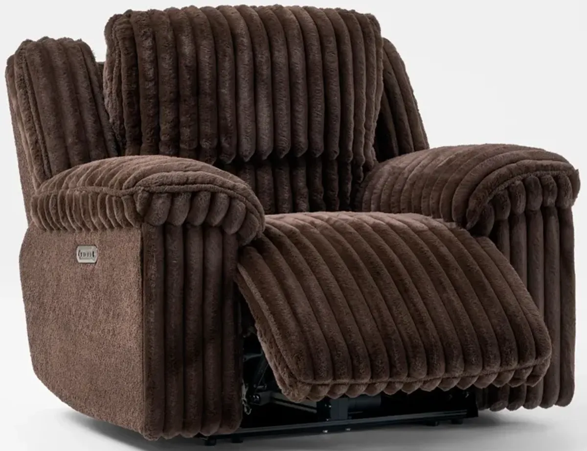 Rafi Dual-Power Reclining Sofa and Recliner Set - Espresso