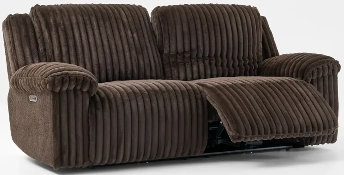 Rafi Dual-Power Reclining Sofa and Recliner Set - Espresso