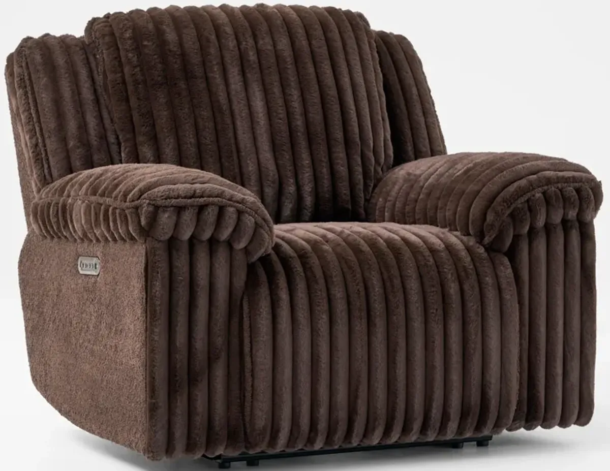 Rafi Dual-Power Reclining Sofa and Recliner Set - Espresso