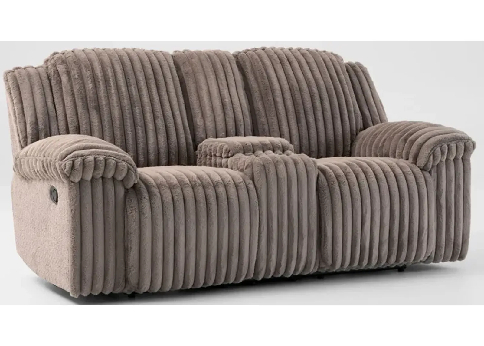 Rafi Manual Reclining Loveseat with Console - Taupe