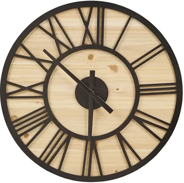 Walt Wall Clock - Natural/Black