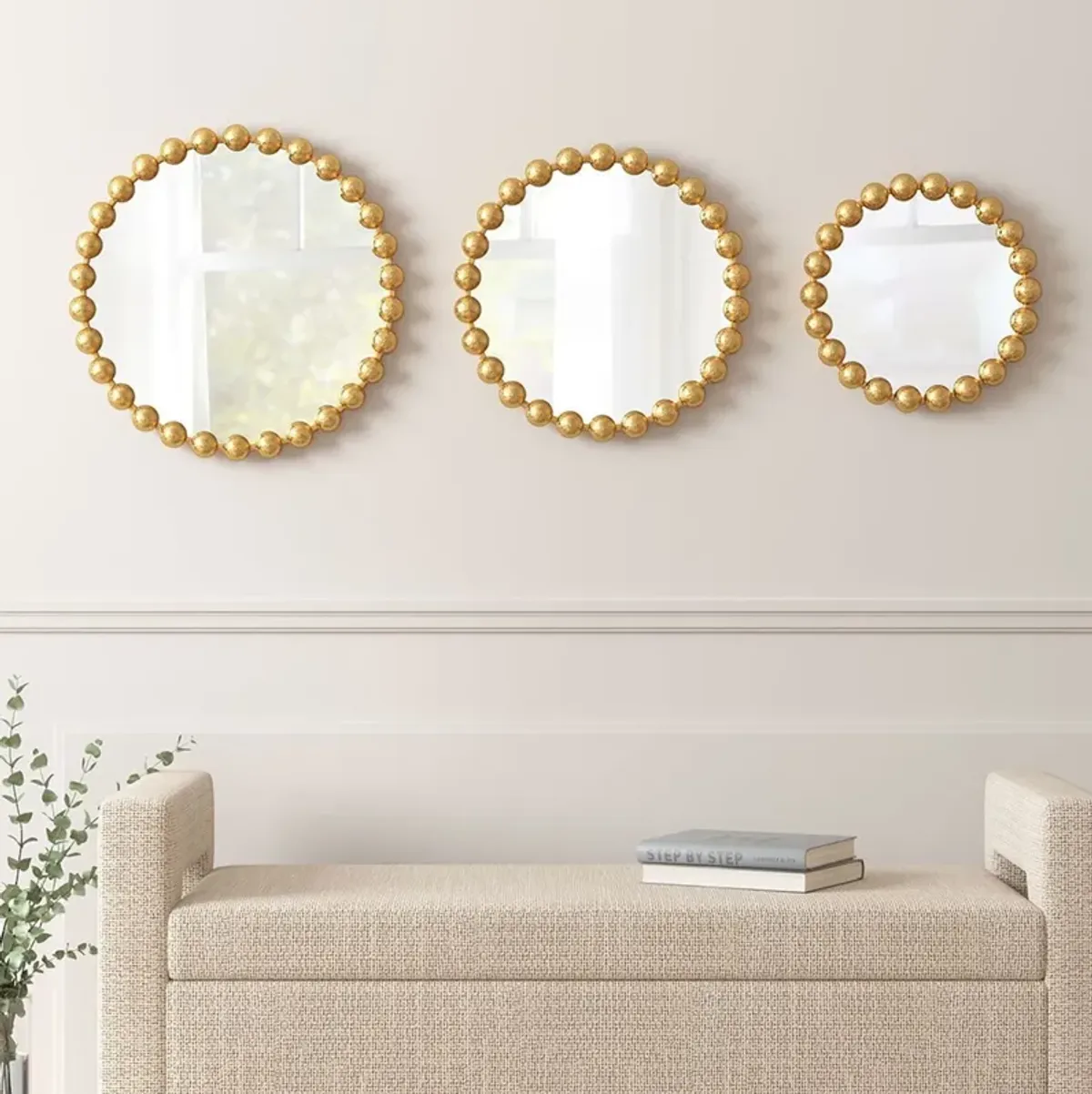 Button 3-Piece 20'' Round Wall Mirror Set