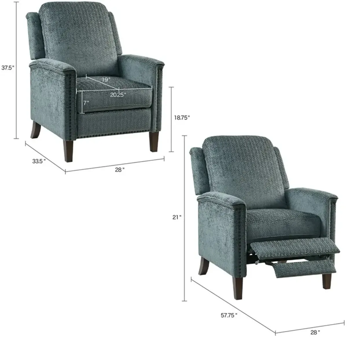 Grafton Pushback Recliner - Gray