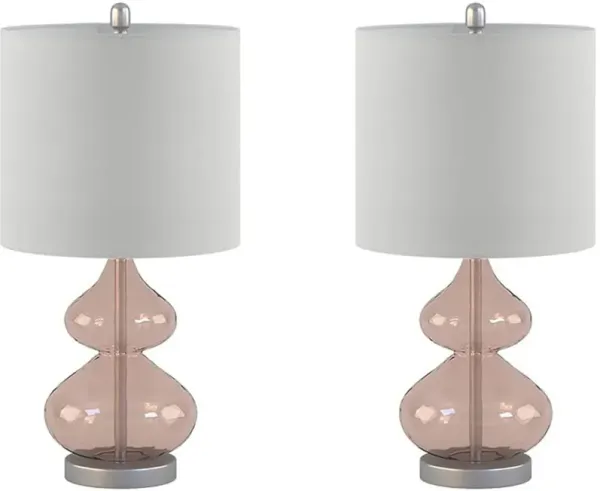 Irvine 25" Table Lamp Set - Pink