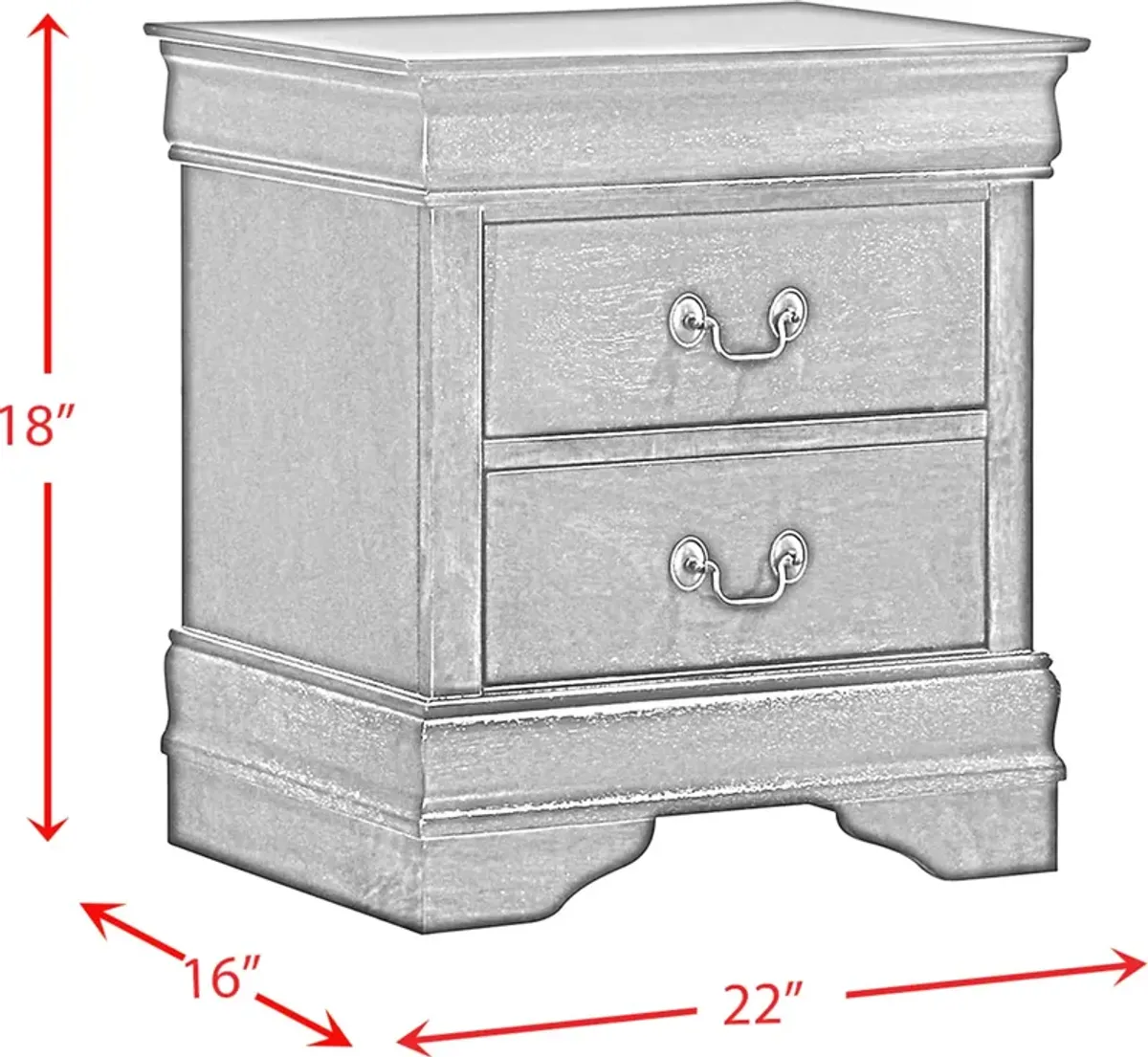 Keely 2 Drawer Nightstand