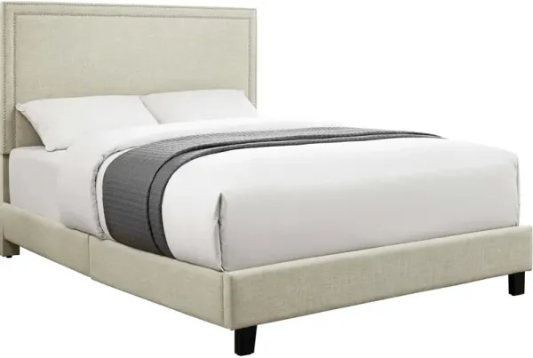 Itzel Queen Upholstered Platform Bed - Natural