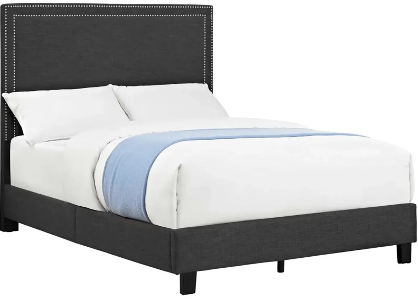 Itzel Full Upholstered Platform Bed - Charcoal