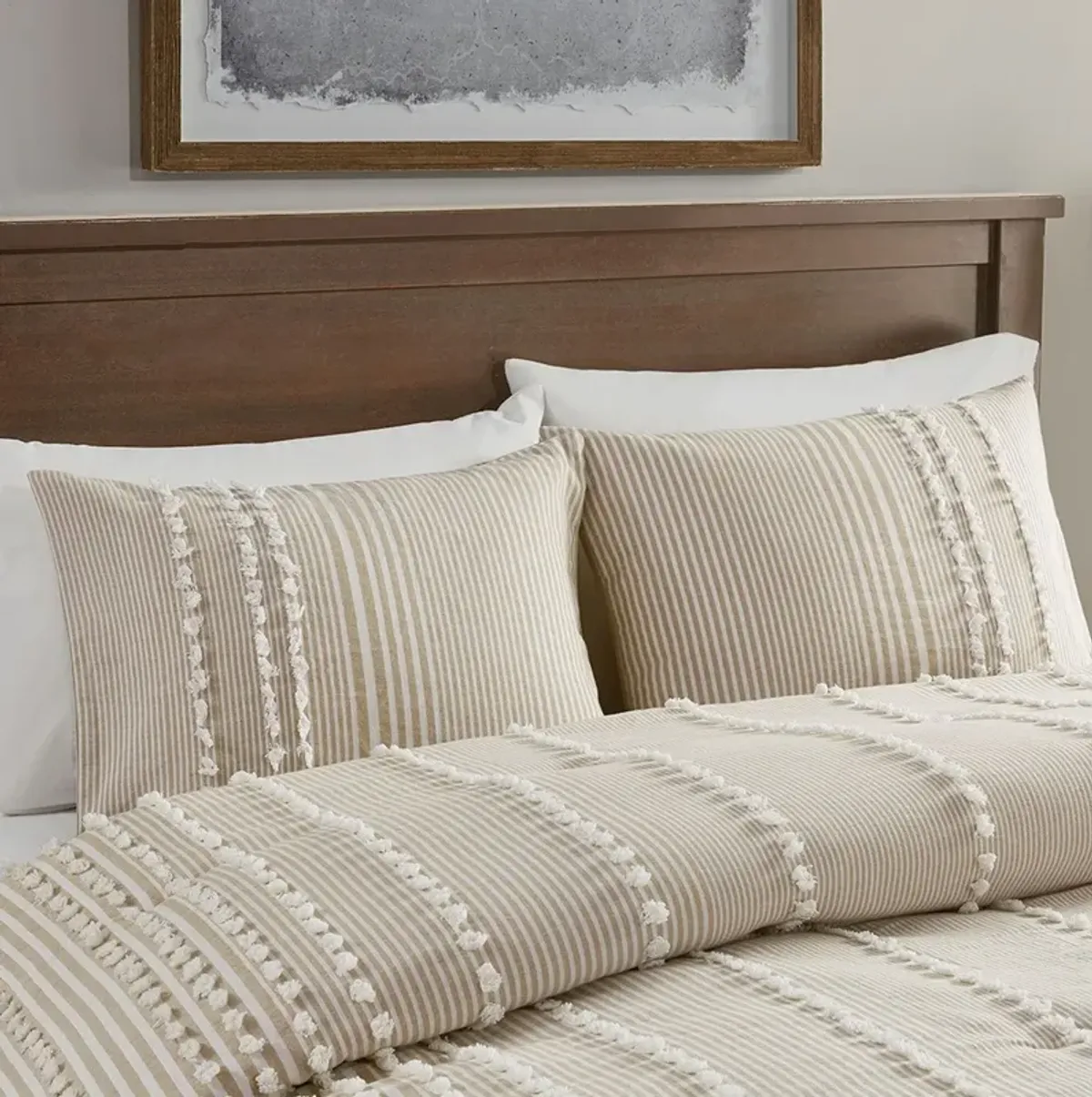 Alexis Full/Queen Duvet Cover Set - Taupe