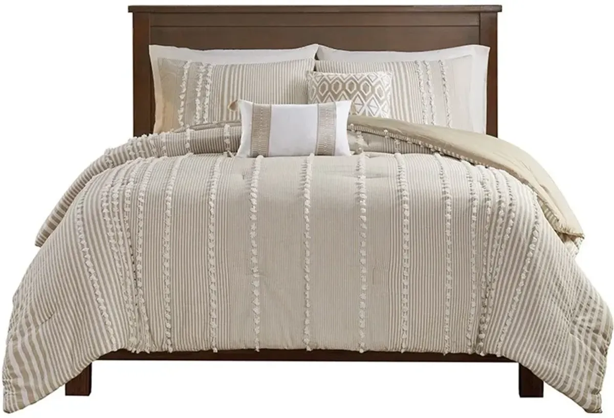 Alexis Full/Queen Duvet Cover Set - Taupe