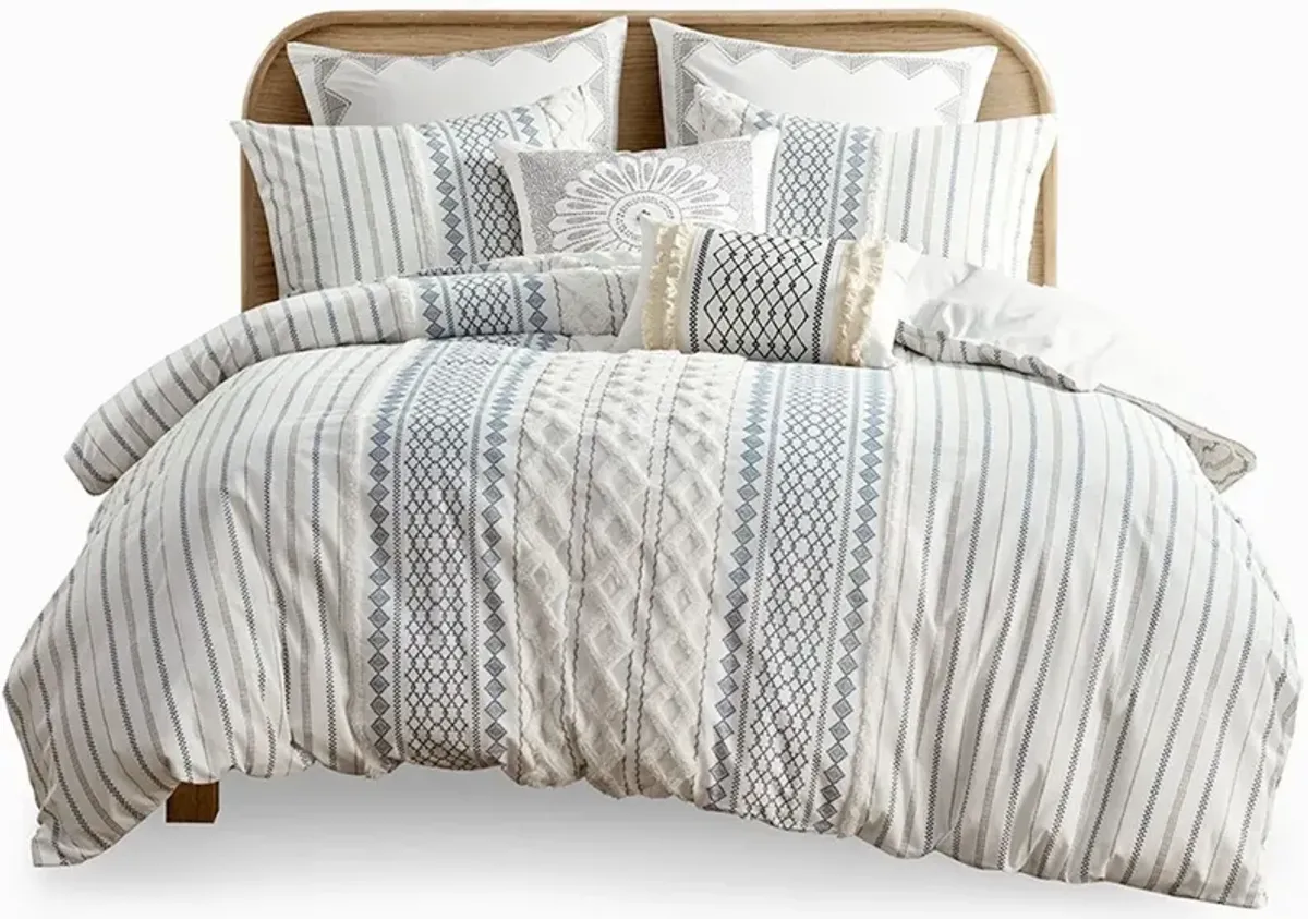 Amari King/California King Comforter Set - Blue/White