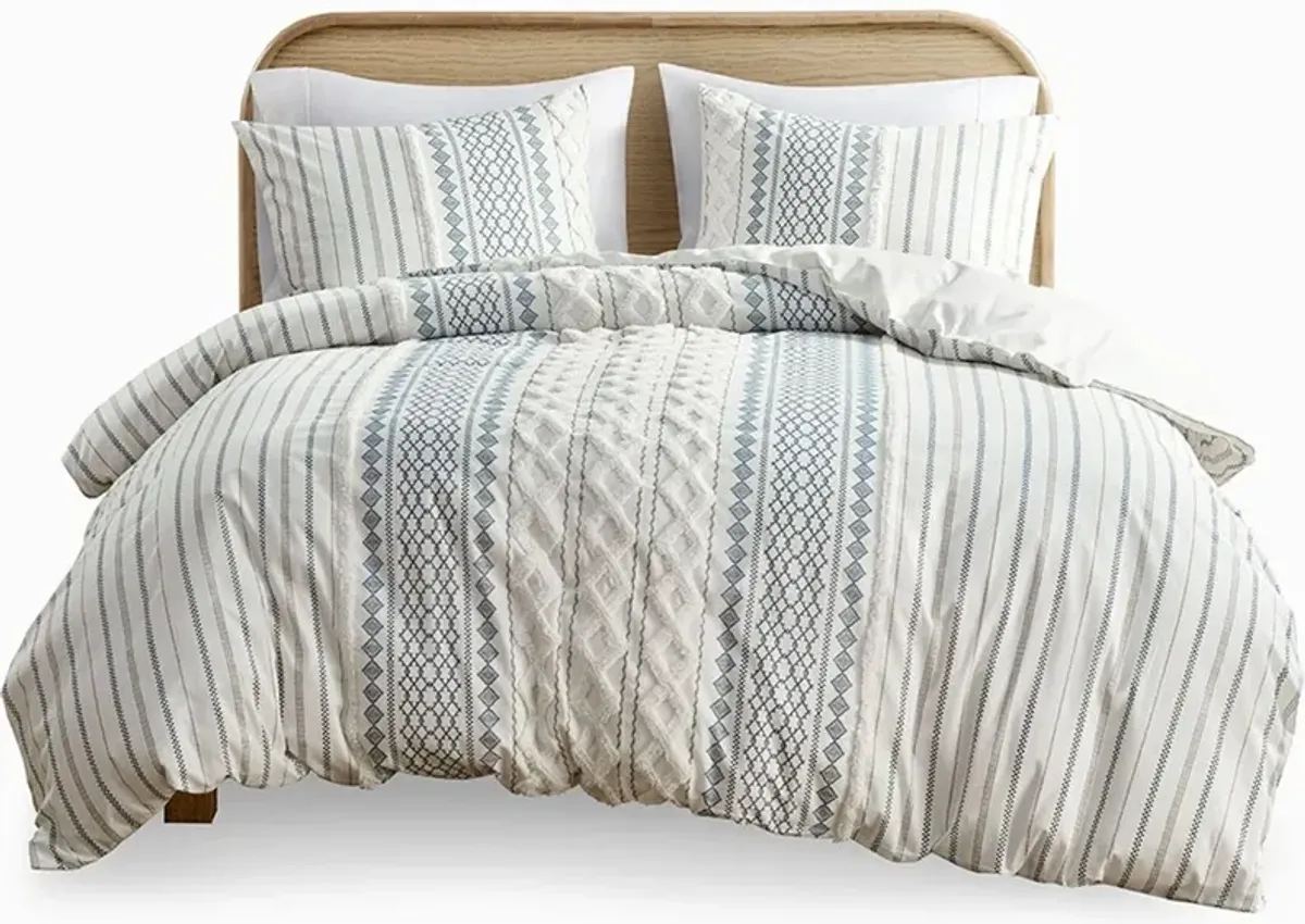 Amari King/California King Comforter Set - Blue/White