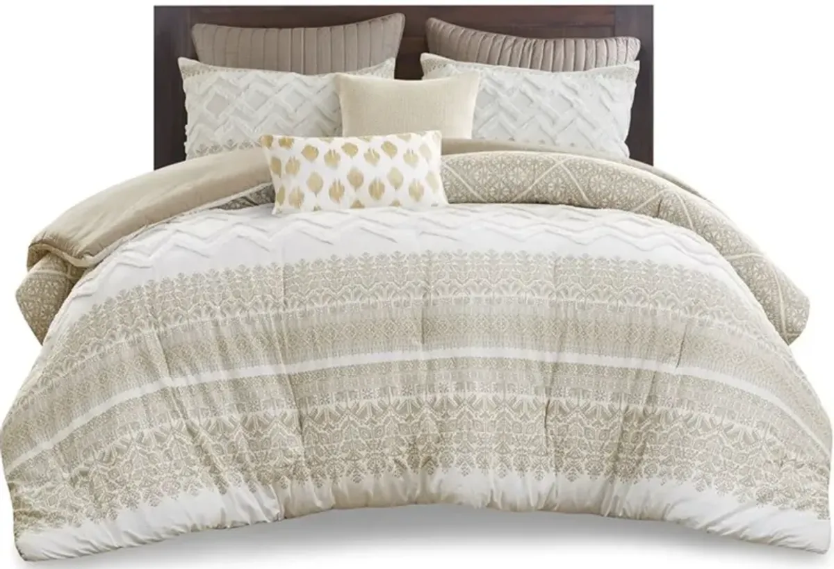 Persia Full/Queen Comforter Set - Taupe