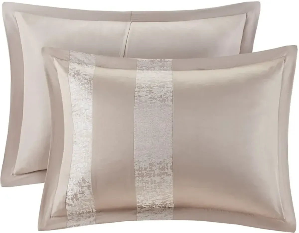 Teagan Queen Comforter Set - Taupe