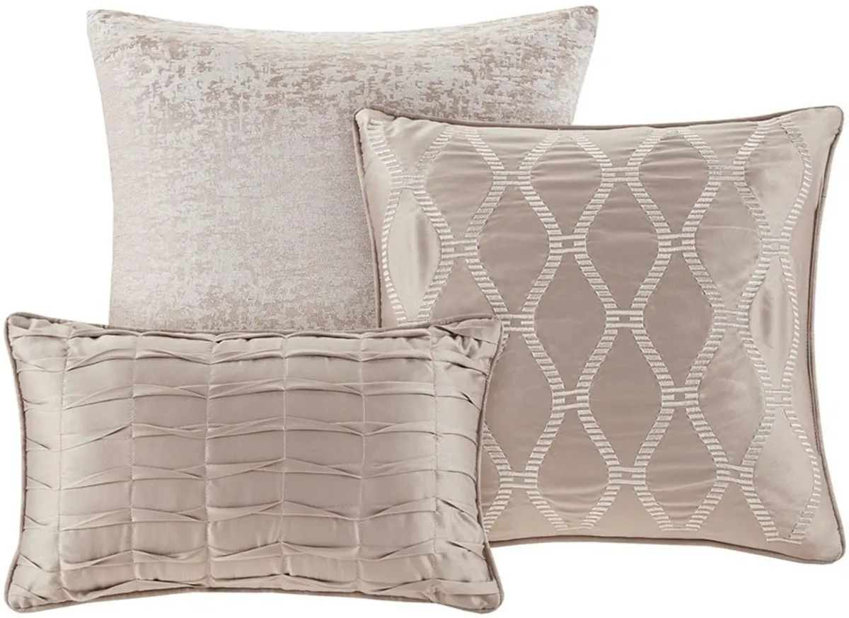 Teagan Queen Comforter Set - Taupe