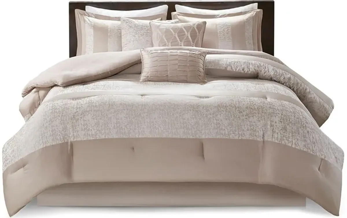 Teagan Queen Comforter Set - Taupe