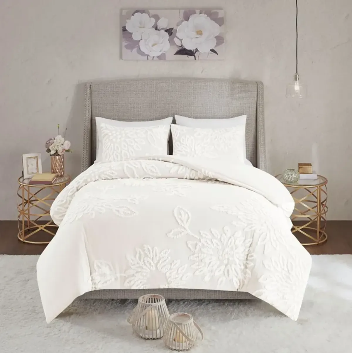 Zuri Full/Queen Comforter Set - White