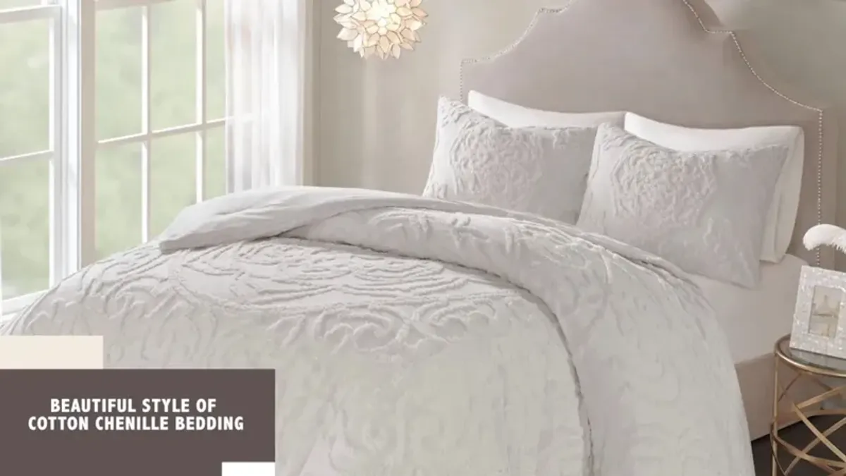 Zuri Full/Queen Comforter Set - White