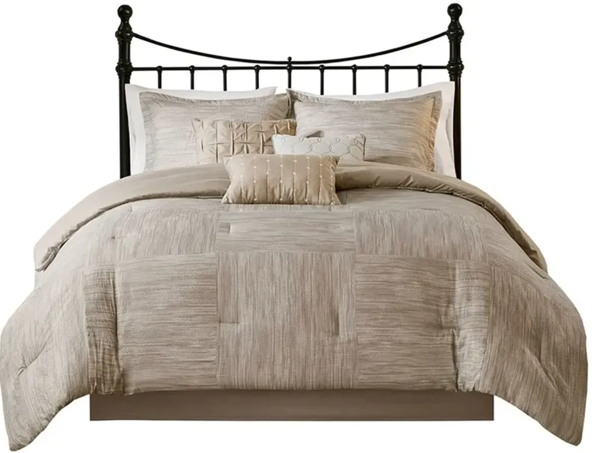 Heiress Queen Comforter Set - Taupe