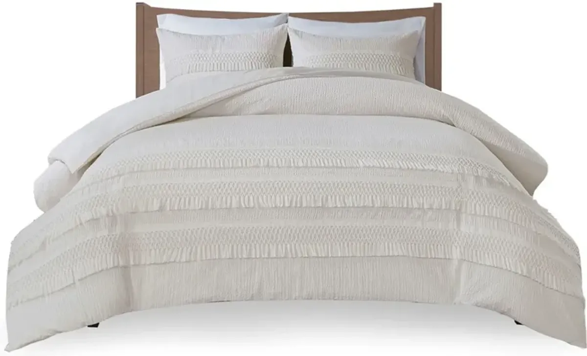 Alden King/California King Duvet Cover Set - Ivory