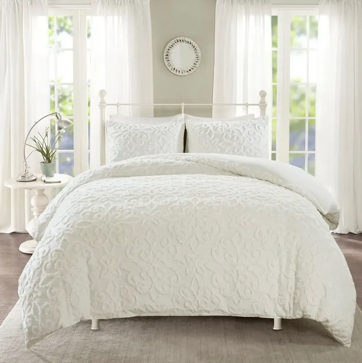 Taylor Full/Queen Duvet Cover Set - White