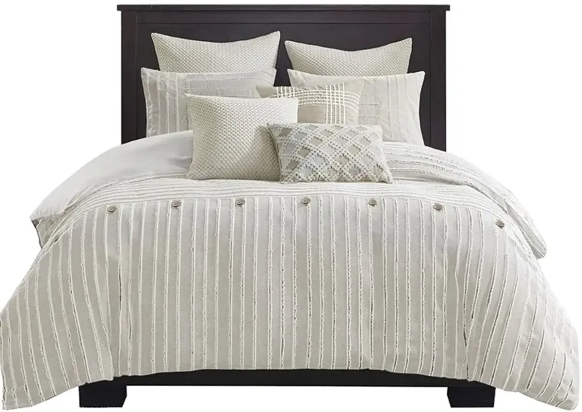 Korey Queen Comforter Set - Ivory