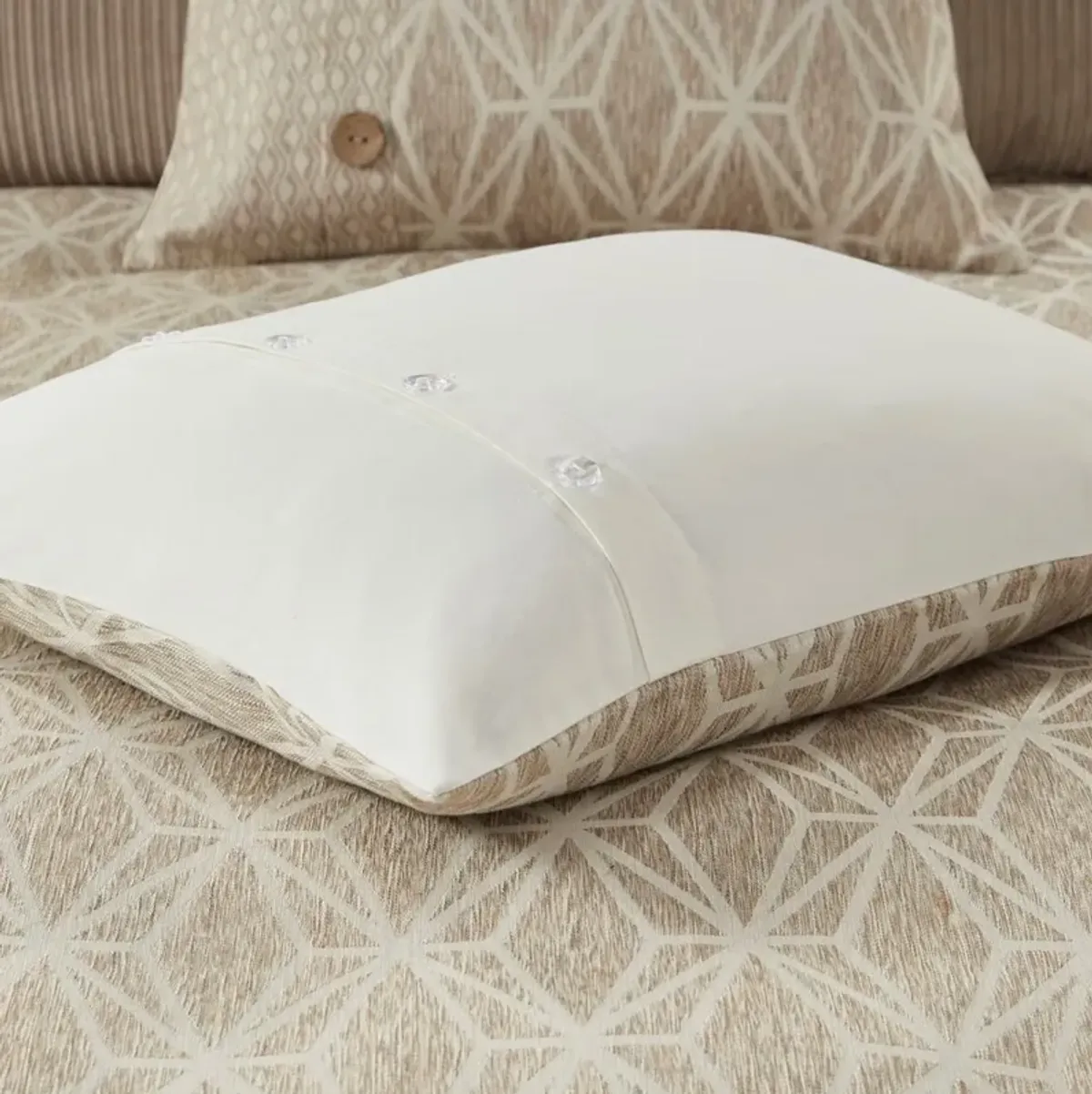 Aubrey Queen Comforter Set - Taupe