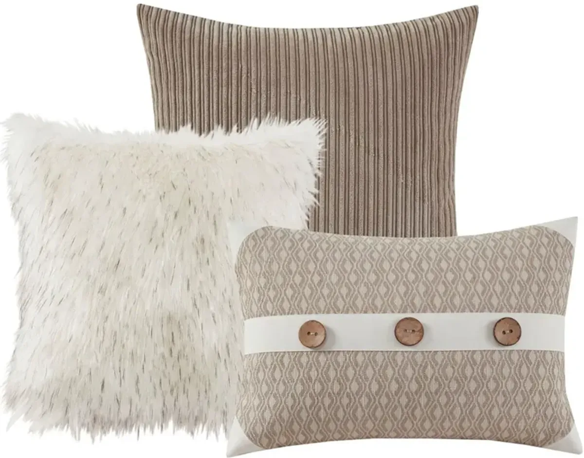 Aubrey King Comforter Set  - Taupe