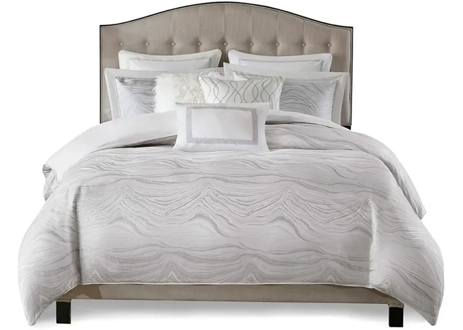 Marie Queen Comforter Set - White