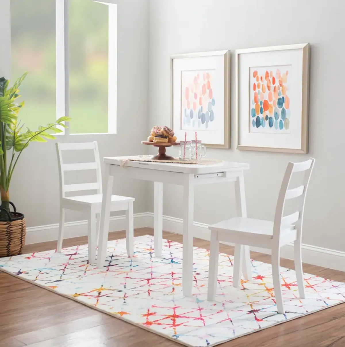 Melonie 3-Piece Drop-leaf Dining Set - White