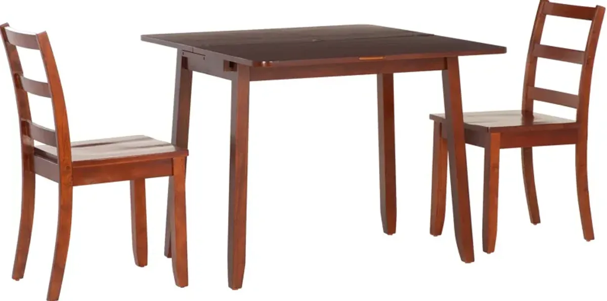 Melonie 3-Piece Drop-leaf Dining Set - Brown