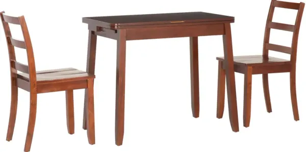 Melonie Drop-leaf Dining Table and 2 Side Chairs - Brown